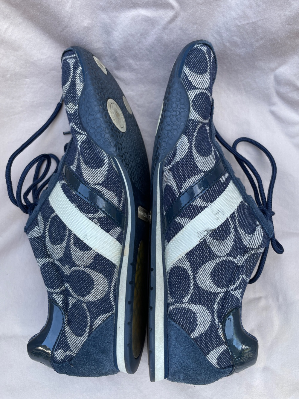 Coach Blue Signature Logo Lace-Up Sneaker, Women’s Size 8 1/2 M - Picture 4 of 10